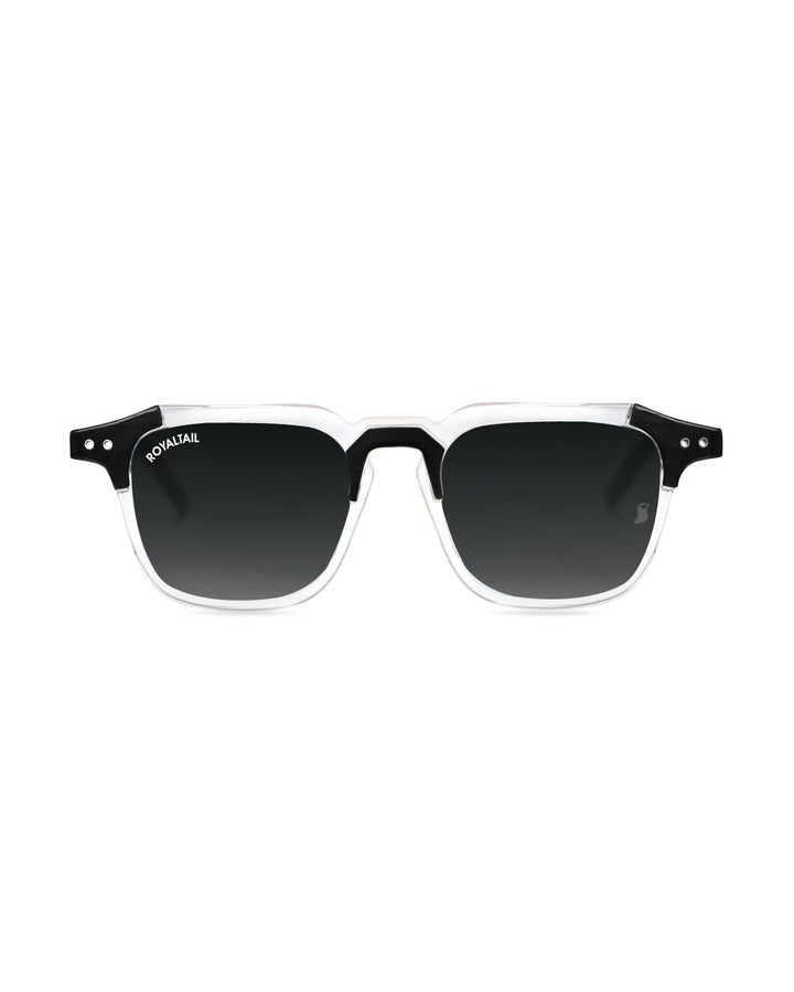 Square sunglasses for men and women, black frame and black lenses