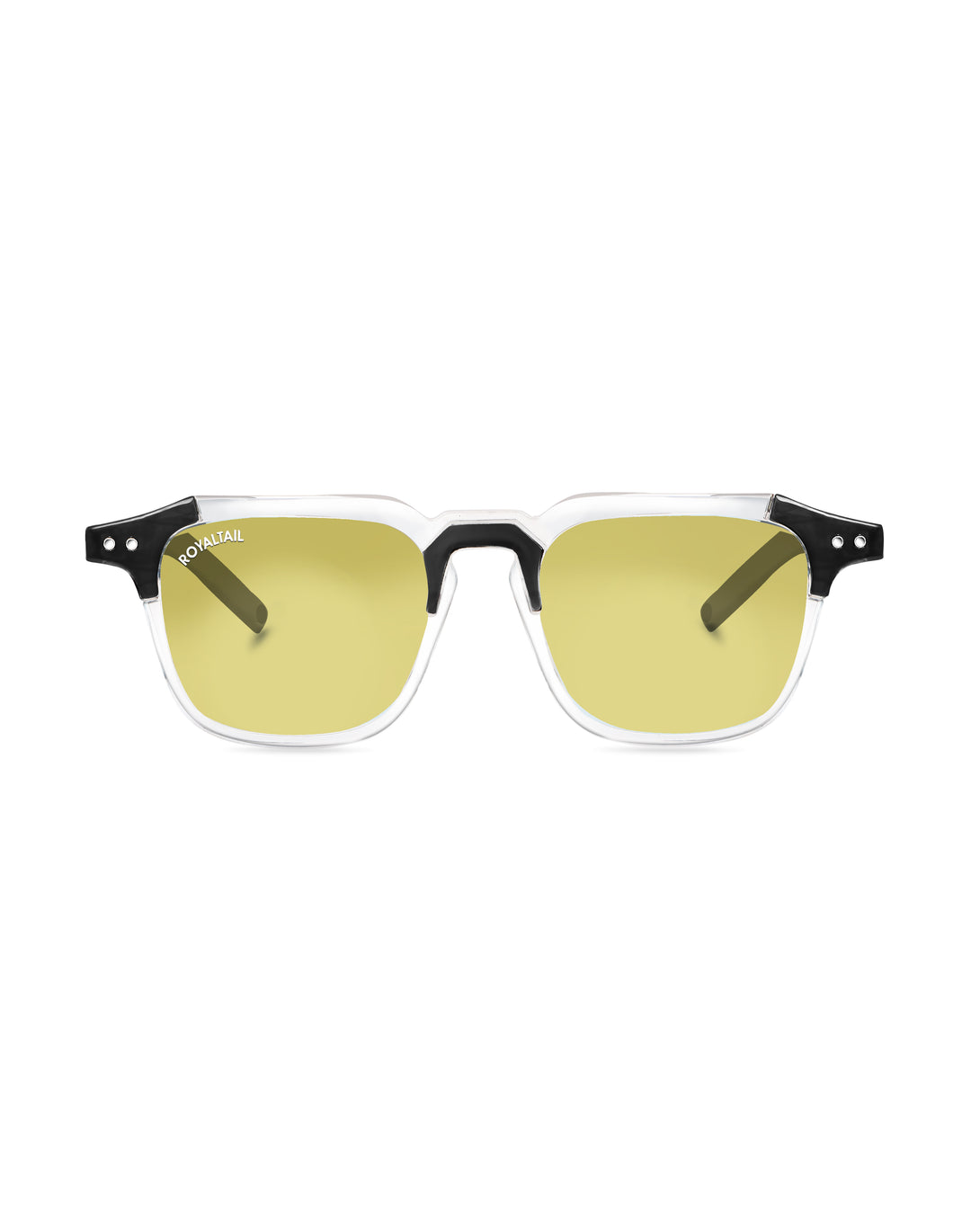 ROYALTAIL black square sunglasses, yellow lens