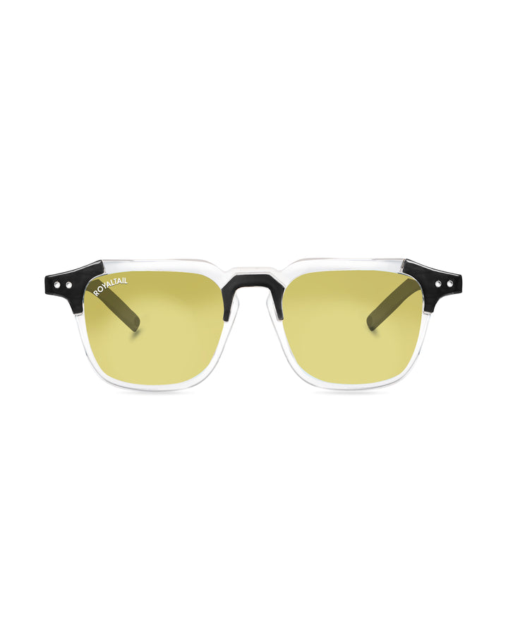 ROYALTAIL black square sunglasses, yellow lens