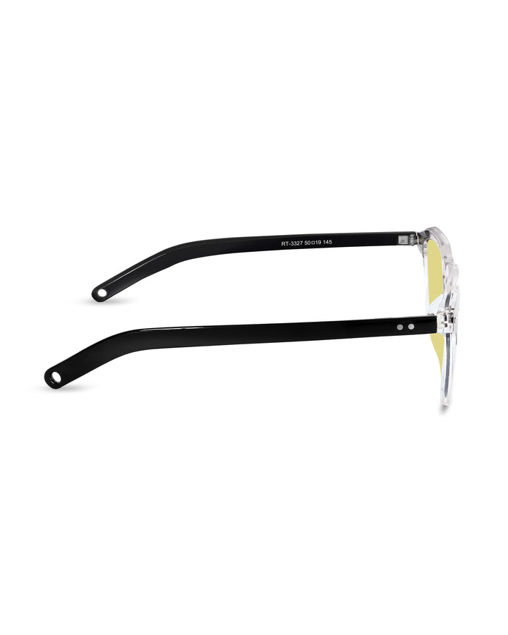 Black square sunglasses with yellow lenses, photo 6