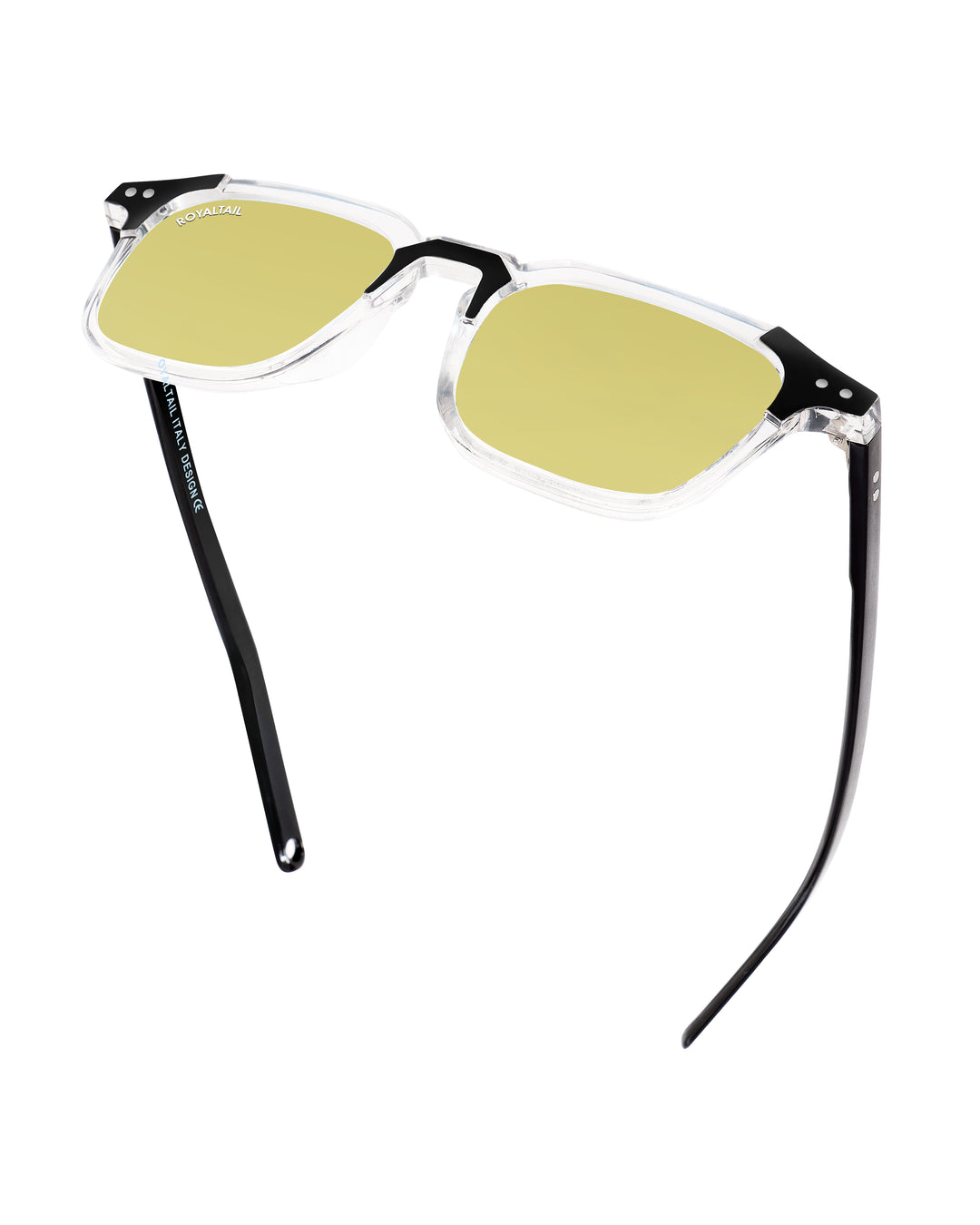 Black square sunglasses with yellow lenses, photo 7