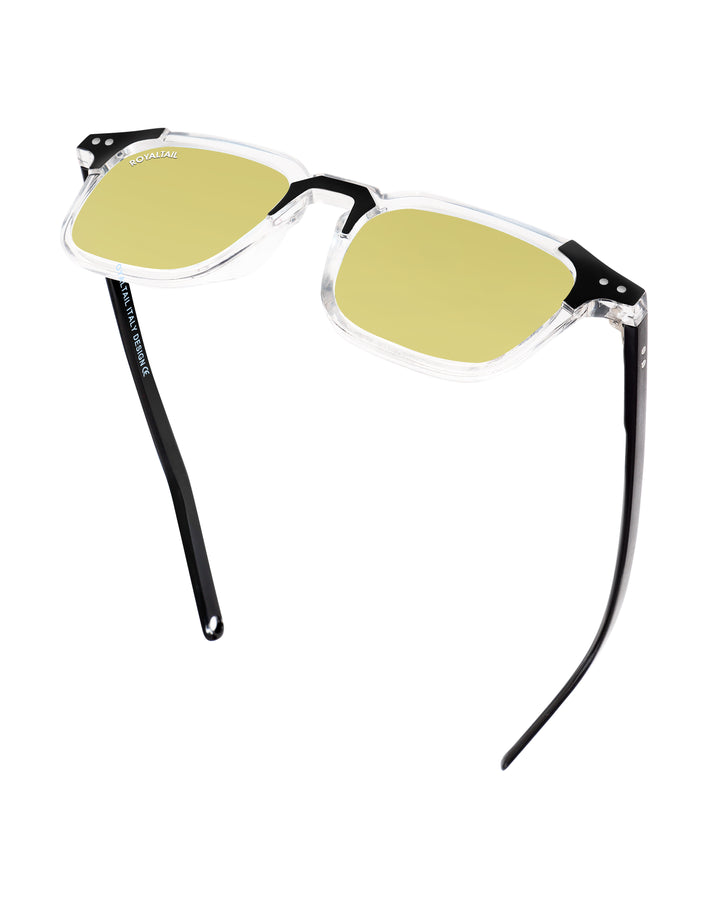 Black square sunglasses with yellow lenses, photo 7
