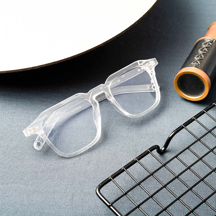 Clear square glasses with clear lenses – ROYALTAIL