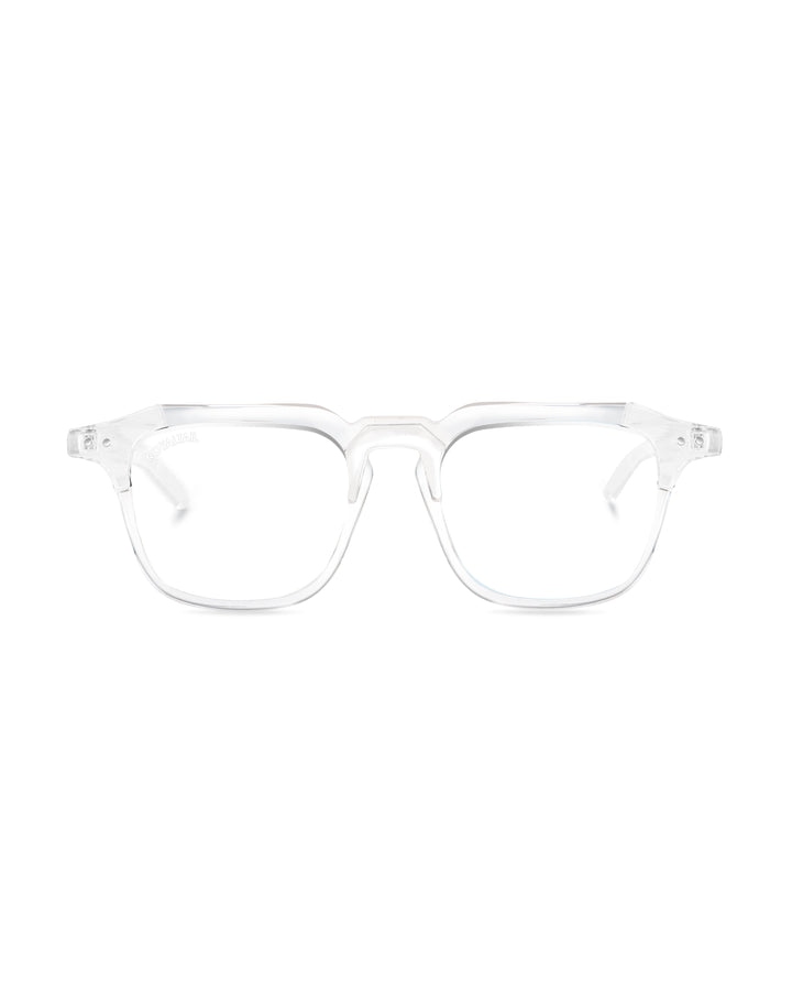 Square clear-lens glasses for men and women, clear frame