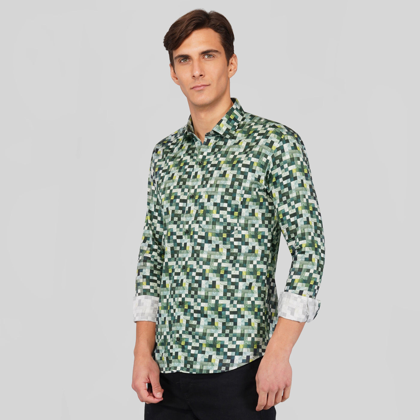 Green Premium Checked Patterned Premium Cotton Shirt - Royaltail