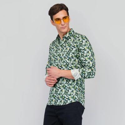 Green Premium Checked Patterned Premium Cotton Shirt - Royaltail