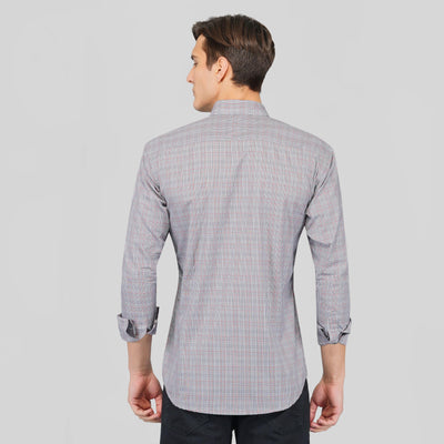 White with Blue and Red Premium Check Patterned Giza Cotton Shirt - Royaltail
