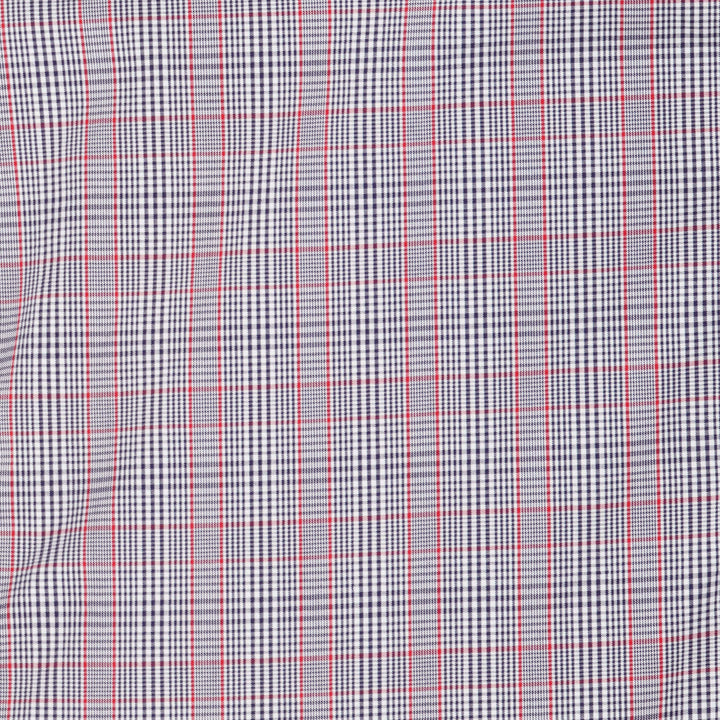 White with Blue and Red Premium Check Patterned Giza Cotton Shirt - Royaltail